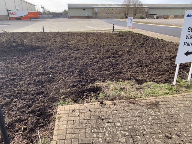 Finished shrub bed removal